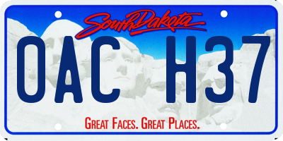 SD license plate 0ACH37