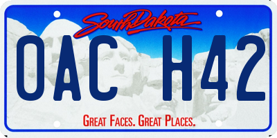 SD license plate 0ACH42