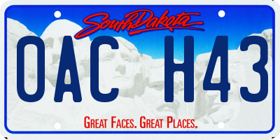 SD license plate 0ACH43