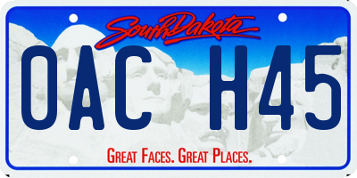 SD license plate 0ACH45