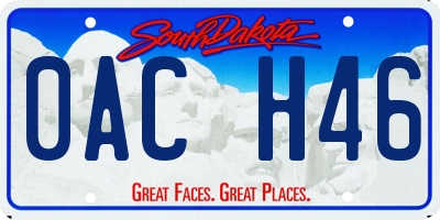 SD license plate 0ACH46