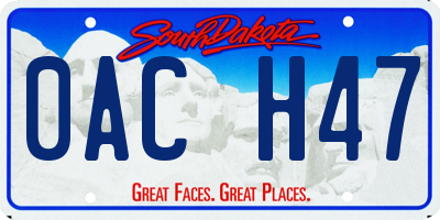 SD license plate 0ACH47