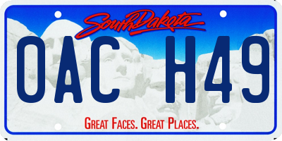 SD license plate 0ACH49