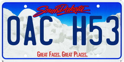 SD license plate 0ACH53