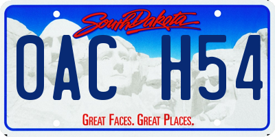 SD license plate 0ACH54