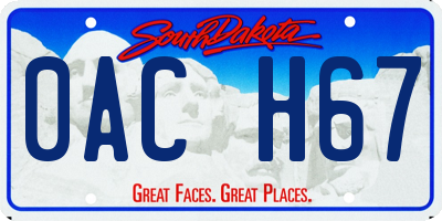 SD license plate 0ACH67