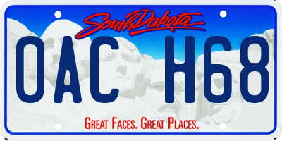 SD license plate 0ACH68