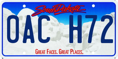 SD license plate 0ACH72