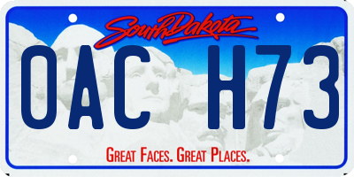 SD license plate 0ACH73