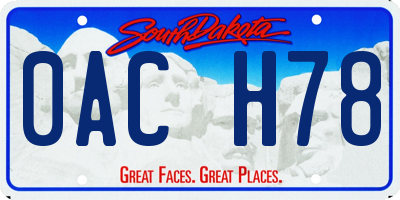 SD license plate 0ACH78