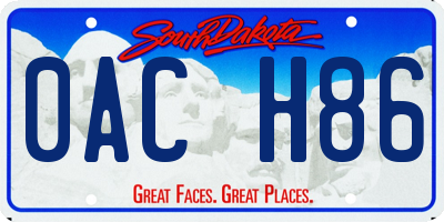 SD license plate 0ACH86