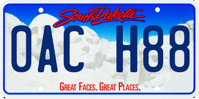 SD license plate 0ACH88