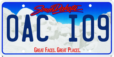 SD license plate 0ACI09