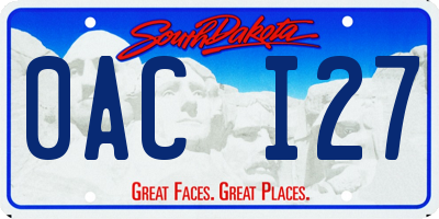 SD license plate 0ACI27