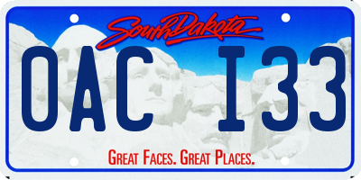 SD license plate 0ACI33