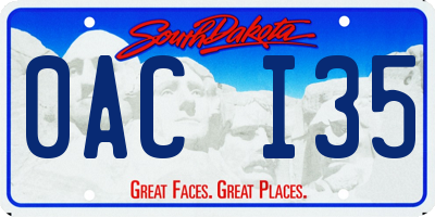 SD license plate 0ACI35