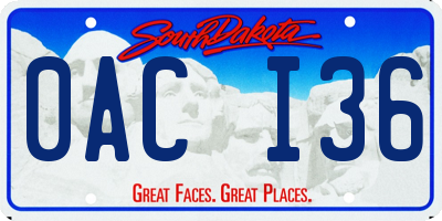 SD license plate 0ACI36