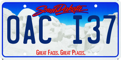 SD license plate 0ACI37