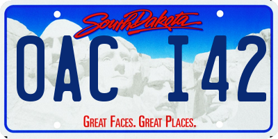 SD license plate 0ACI42