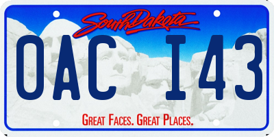 SD license plate 0ACI43