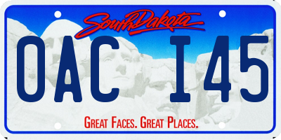 SD license plate 0ACI45