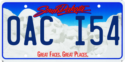 SD license plate 0ACI54