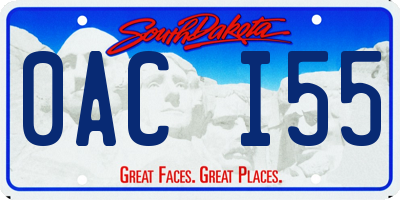 SD license plate 0ACI55