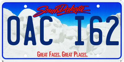 SD license plate 0ACI62