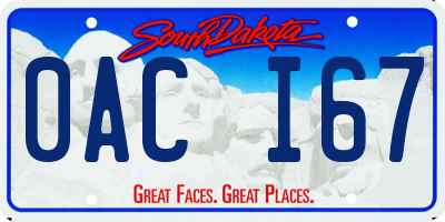 SD license plate 0ACI67