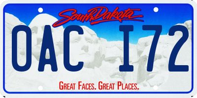 SD license plate 0ACI72