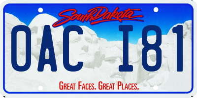 SD license plate 0ACI81