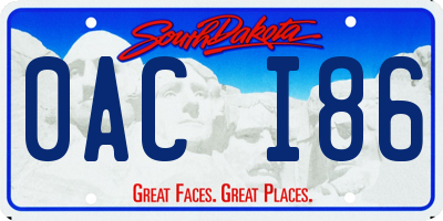 SD license plate 0ACI86