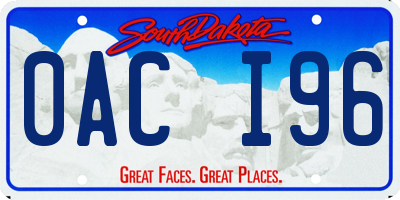 SD license plate 0ACI96