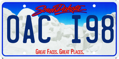 SD license plate 0ACI98