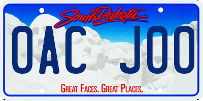 SD license plate 0ACJ00