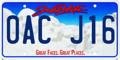 SD license plate 0ACJ16