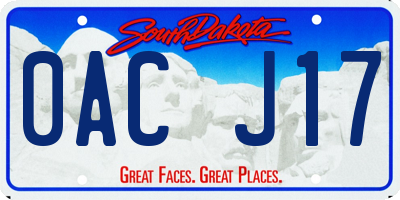 SD license plate 0ACJ17