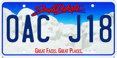 SD license plate 0ACJ18