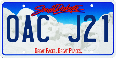 SD license plate 0ACJ21