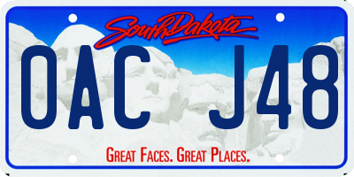 SD license plate 0ACJ48