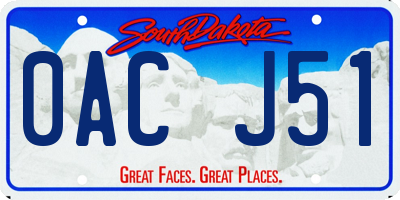 SD license plate 0ACJ51