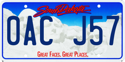 SD license plate 0ACJ57