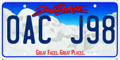 SD license plate 0ACJ98