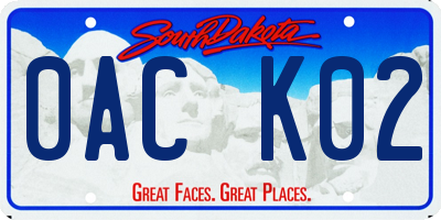 SD license plate 0ACK02