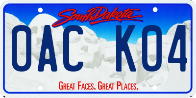 SD license plate 0ACK04