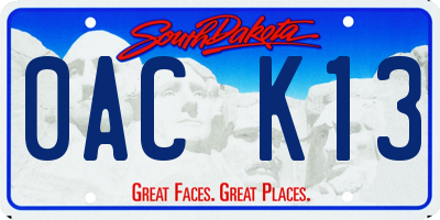 SD license plate 0ACK13