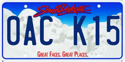 SD license plate 0ACK15