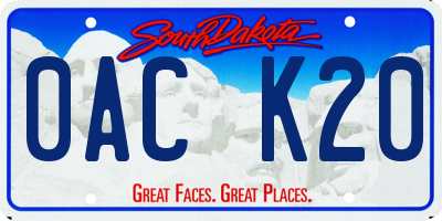 SD license plate 0ACK20