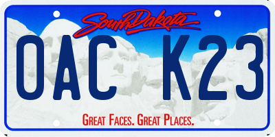 SD license plate 0ACK23