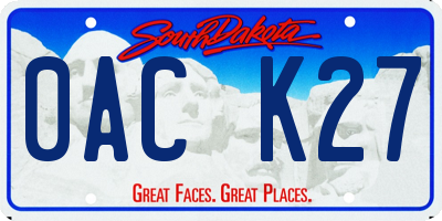 SD license plate 0ACK27